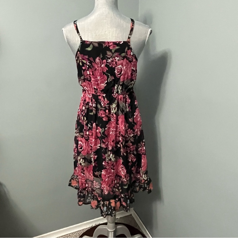 BAND OF GYPSIES Anthropology floral wrap dress sleeveless size small garden girl - Picture 7 of 11